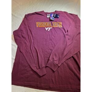 Virginia Tech Men's Size 2XL NWT Long Sleeve Burgundy T-Shirt